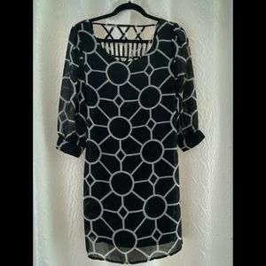 Black and white sheer dress